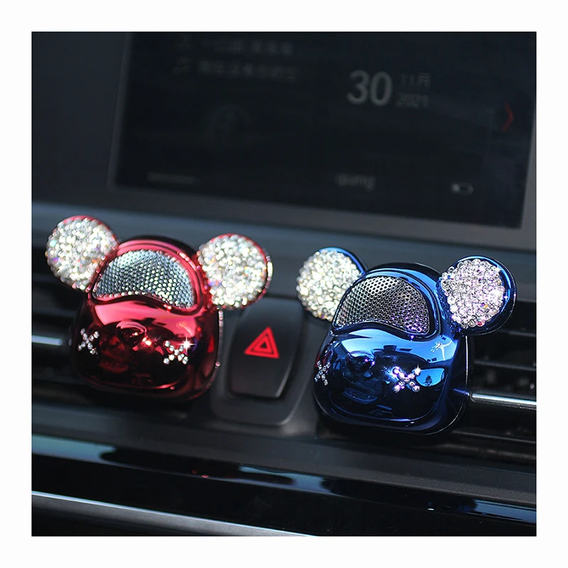 Personalised Scented Car Vehicle Air Freshener Gift Diffuser Perfume Vent Clip Bling Bling Bear Car Accessories Air Freshener