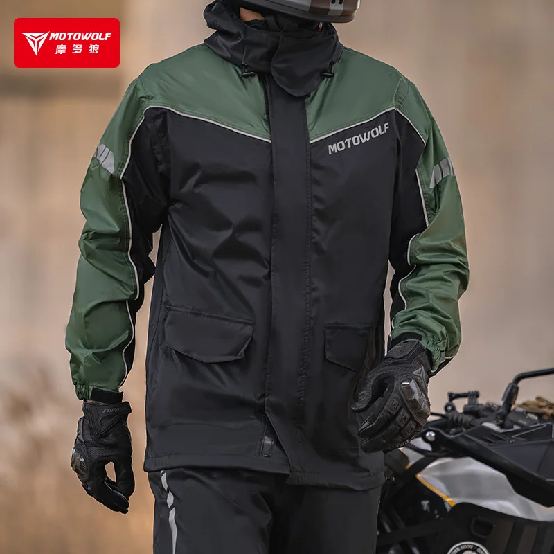 Motowolf V4 raincoats rainproof jacket upgrade quick dry raincoat for motorcycle