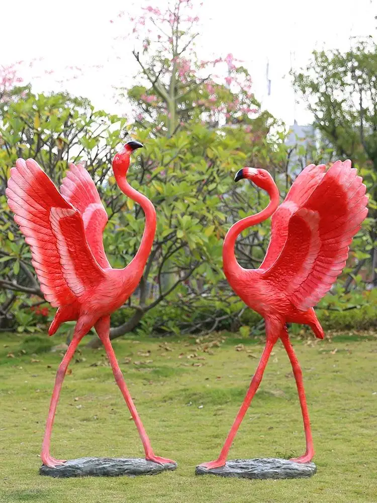 Garden Decoration Bespoken Design Exhibition Resin Flying Flamingo