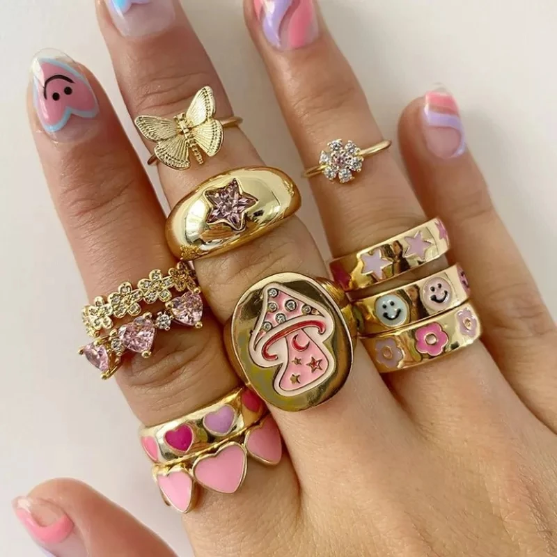  Ins Style European And American Net Red New Retro Cute Simple Personality Rings Jewelry Women Ring