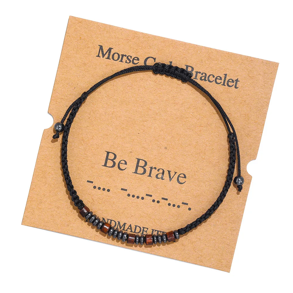 Hot Selling Braided Bracelet Morse Code Alphanumeric Couple Morse Code Bracelet