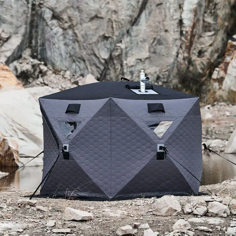 Factory Outdoor 210D Oxford Automatic Pop Up sauna tent Ice Fishing Camping steam House Portable Sauna Tent with heat stove
