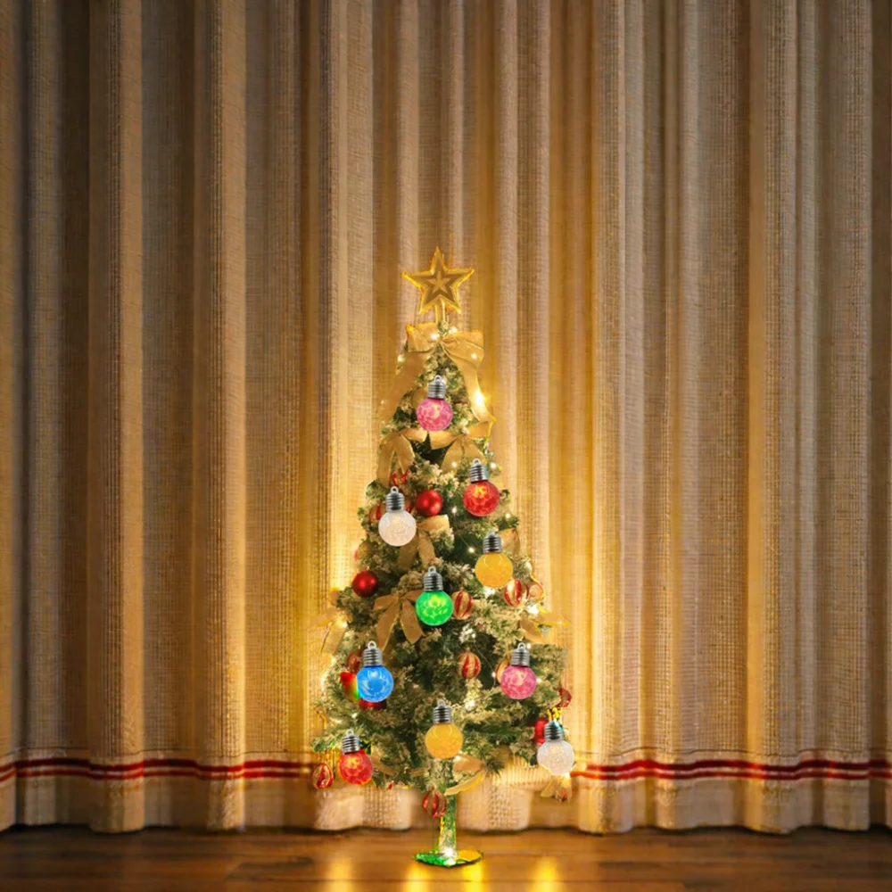 2024 Christmas Hanging Ball & Tree Ornaments Colorful Flashing Light for Halloween Graduation New Year Thanksgiving