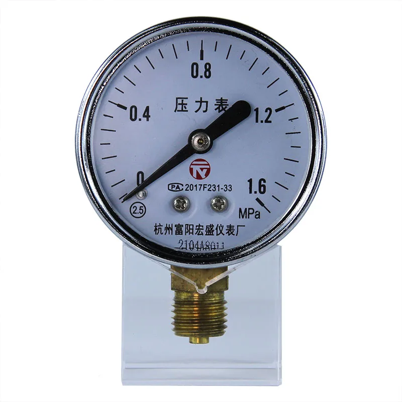 stainless steel brass NPT thread 60mm 100mm Air tank axial radial pressure gauge vacuum gauge for Gas tank