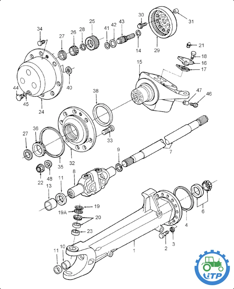 Экспорт комплект привода гидравлического насоса T42183 T105547 T24850 запчасти для сельскохозяйственной