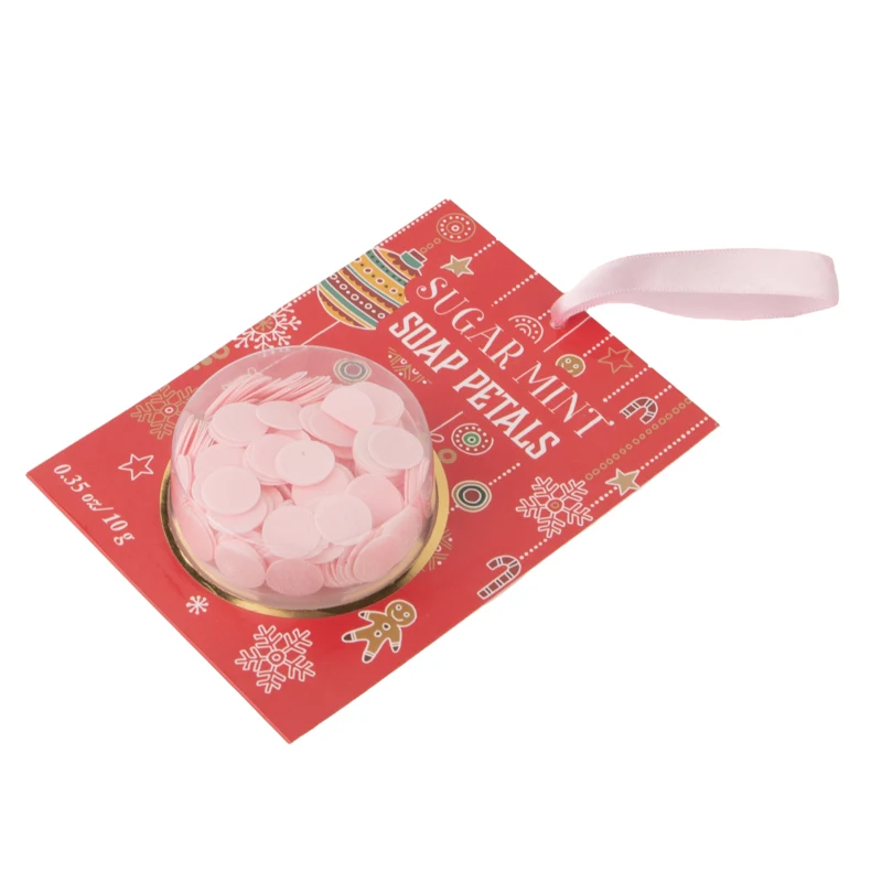 Moisturising Clean Mild Bath Confetti Christmas Series 10g Pink Sugar Mint Petals Hand Soap