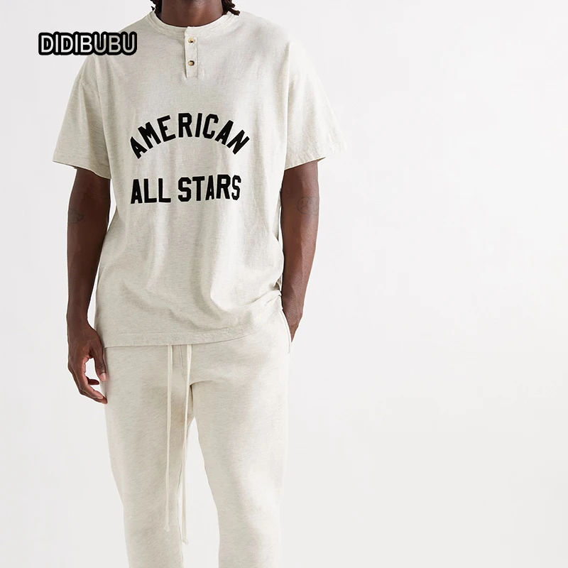
DIDIBUBU 99% cotton 1% polyester All Star Flocked Cotton-Jersey Button Fastenings Trendy Tshirts 