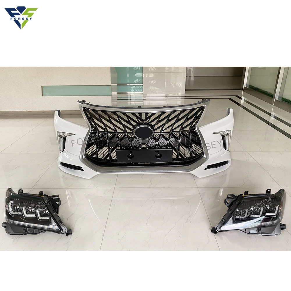 Front Bumper bodykit Lexus Lx 570 2012-2015 upgrade to 2018 T-rd body kits with headlight