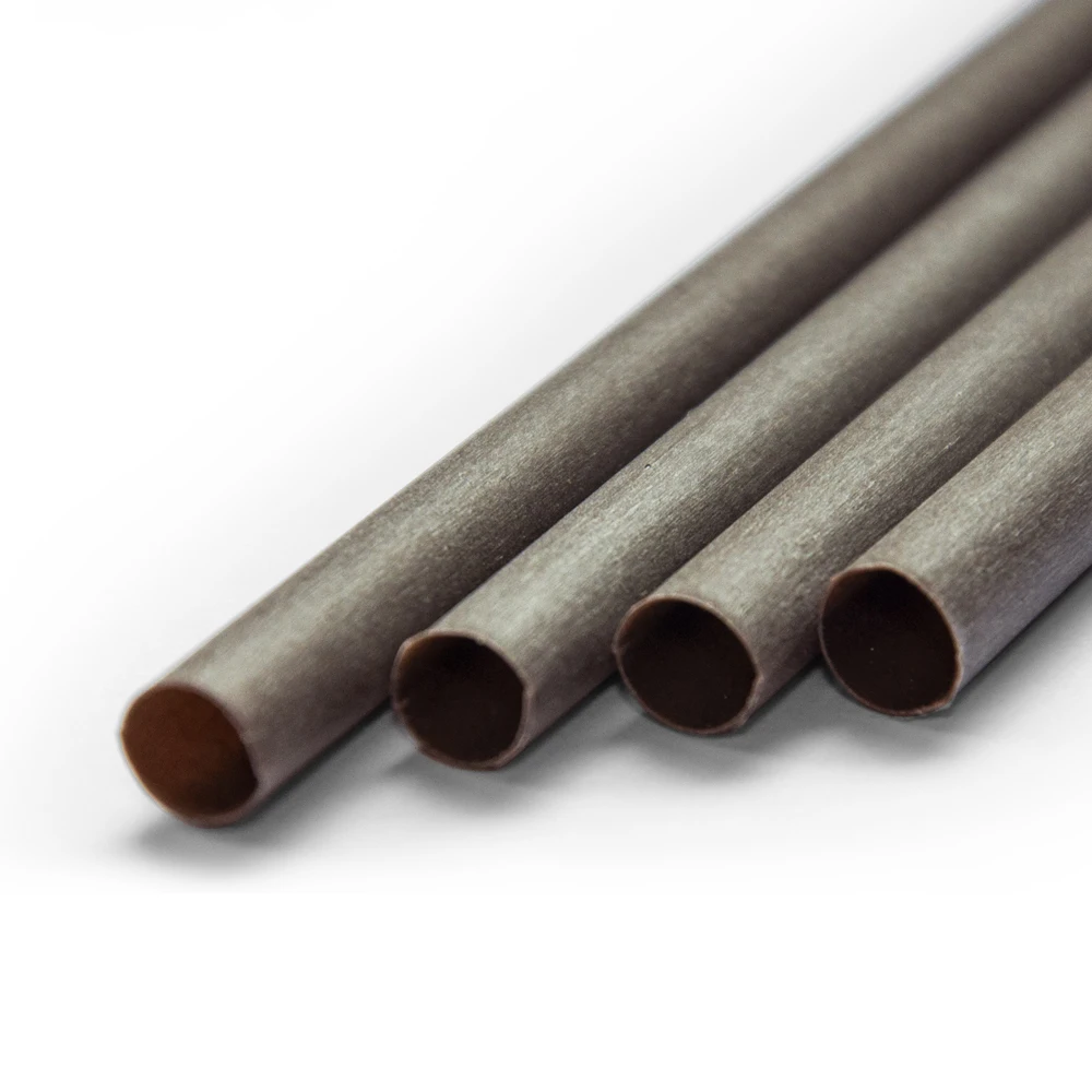 Custom Logo Coffee Ground Straws Individually Wrapped Disposable Biodegradable Drinking Straws 9 inch reusable black straws