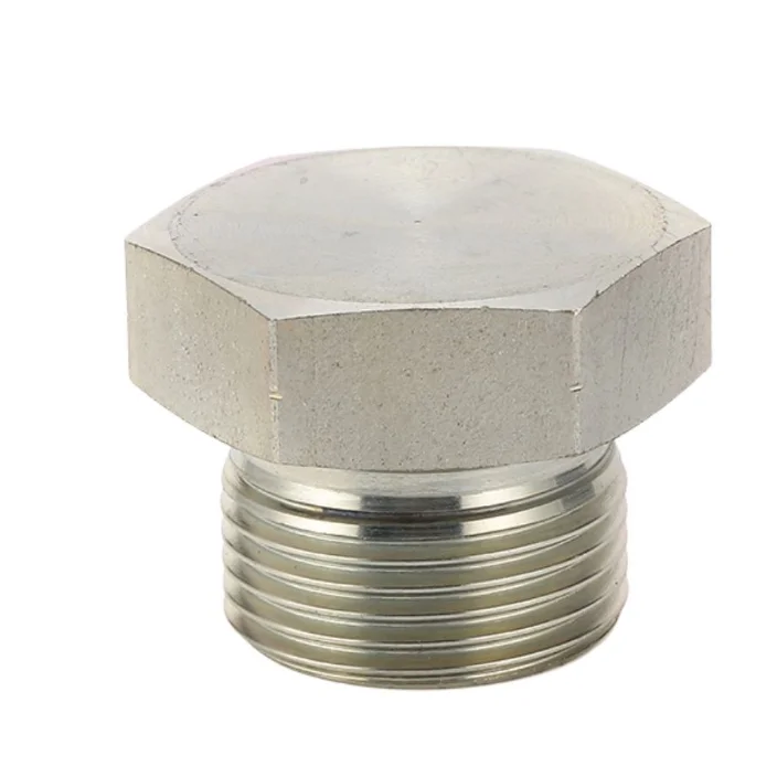 custom zinc plating carbon steel jic hydraulic plugs and caps
