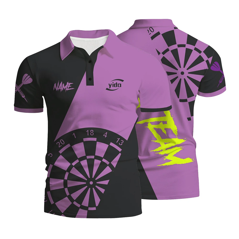 Cheap Fashionable Dart Jerseys Button Zipper Full Sublimation Mens Ladies Darts Shirts