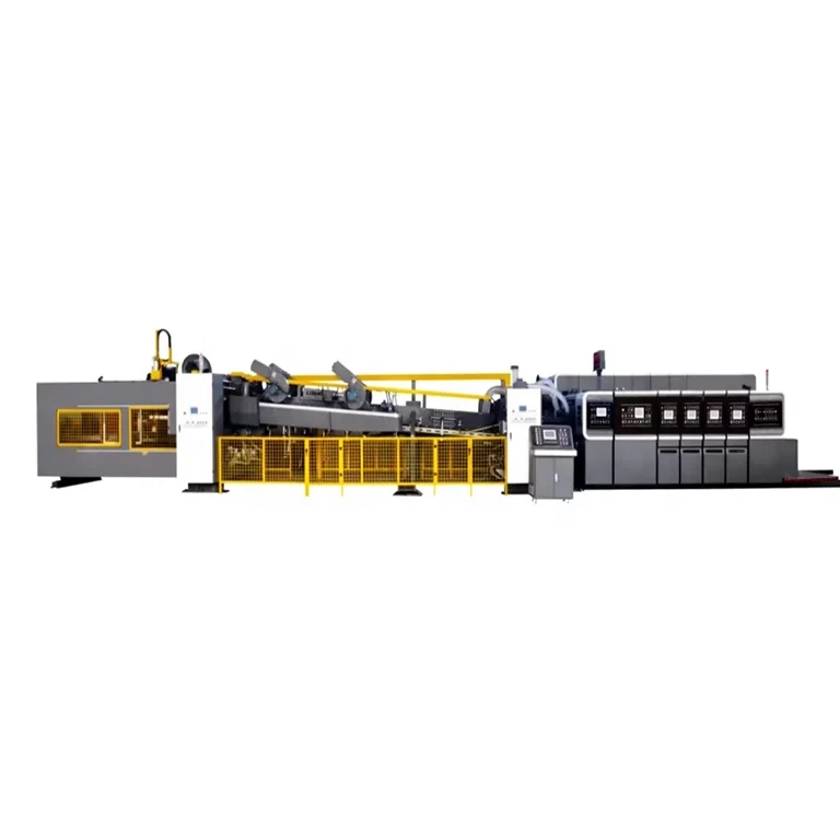 FFG High speed high quality box printing die cutting slotting folding gluing machine in line Casemaker