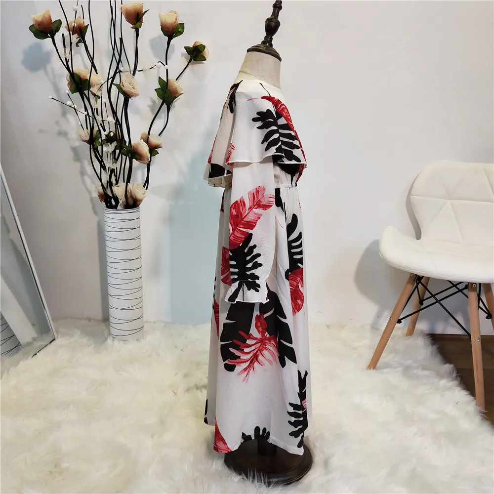 2021 Latest  Busana Muslim  Robe Abaya Dubai Satin Dress Islamic Clothing Kids Abayas Girls Muslim Children