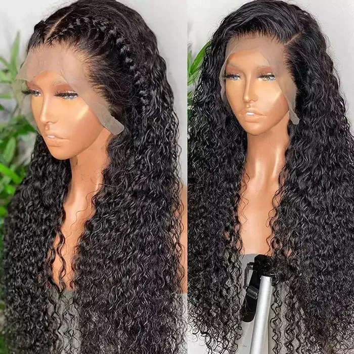 100% Remy Natural Human Hair Wig 150 Density 13X6 Lace Frontal Water Wave Wig