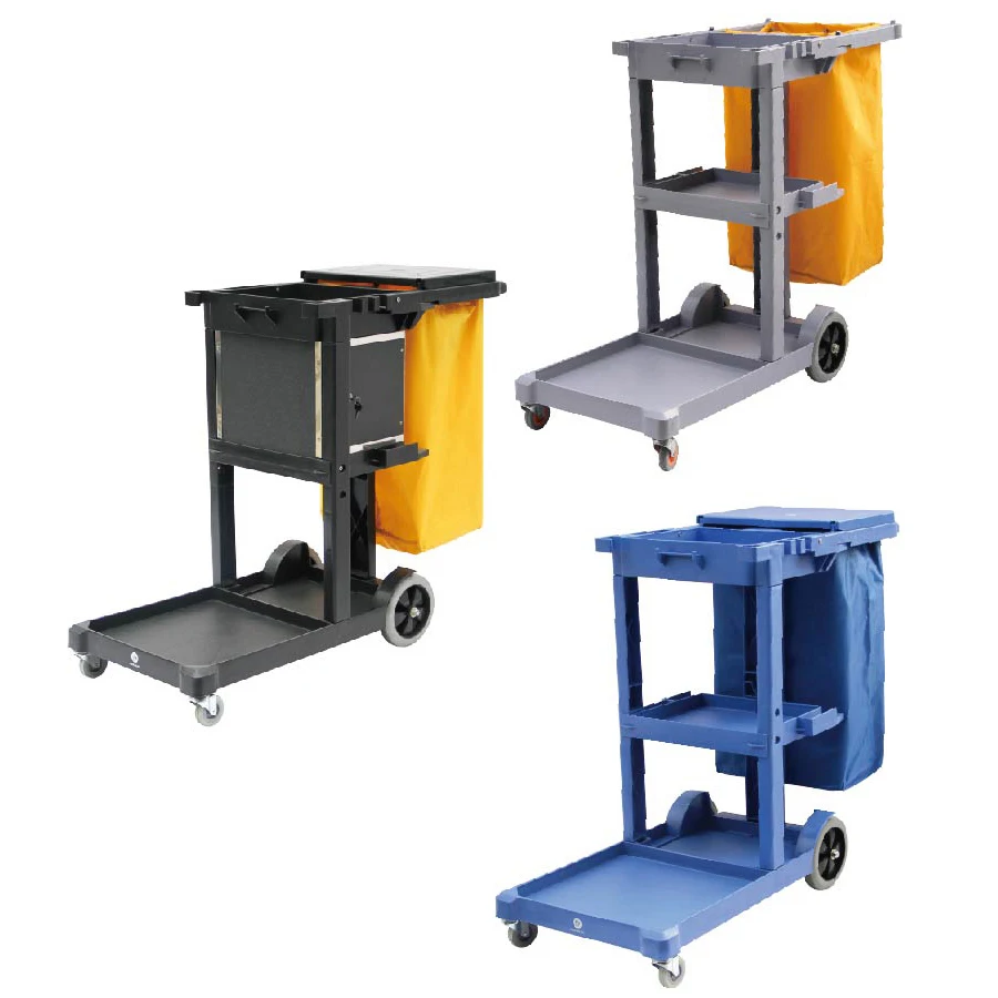 janitor equipment plastic serving cart hotel house keeping