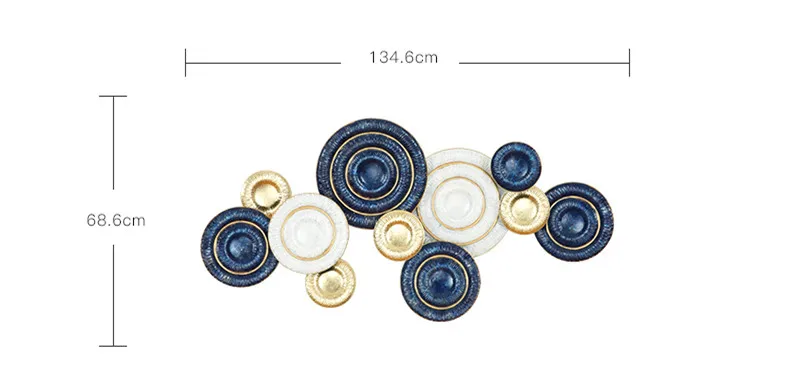 Lobby and Gallery Bright Glaze Iron Vintage Abstract Wall Hanging Art Decoration