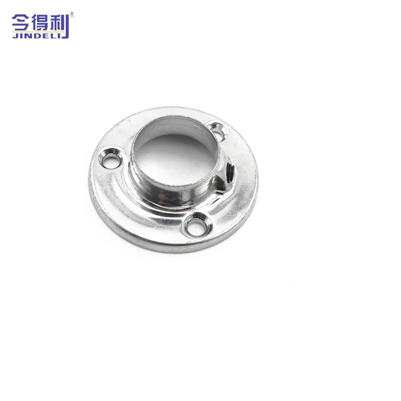 Bulk Furniture 19mm/22mm/25mm diameter Chrome Wardrobe Rail Fitting Aluminium Stainless Steel Flange