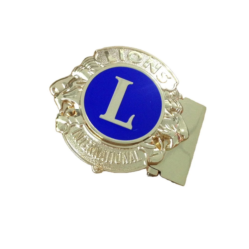 Wedding Souvenir Lions Club Logo Lion Desinge Made Clamp E-friendly Material Custom Business Metal Belt Buckle