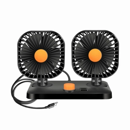 Car Electronic Fan Mini USB 12V/24V Single Double Head Air Cooling Fan