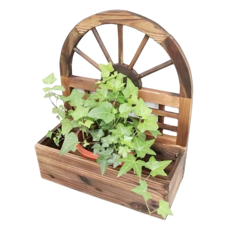 Wall hanging wooden flowerpot indoor and outdoor flowerpot decoration macrame wall hanging wall decor shelf hanging