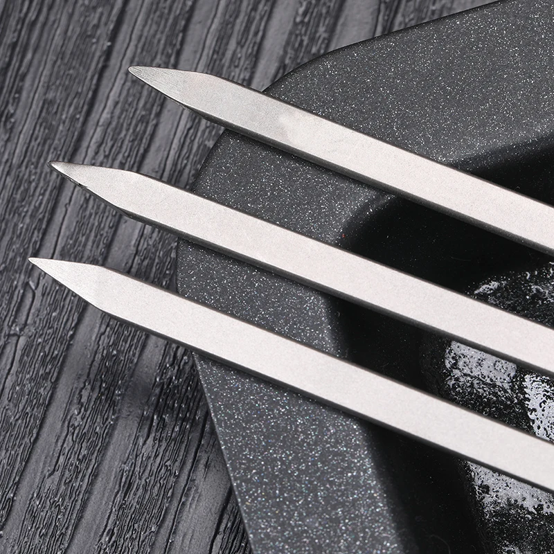 BBQ Skewers V-Shape Skewers titanium Long & Reusable Sticks Barbecue Skewers for Grilling