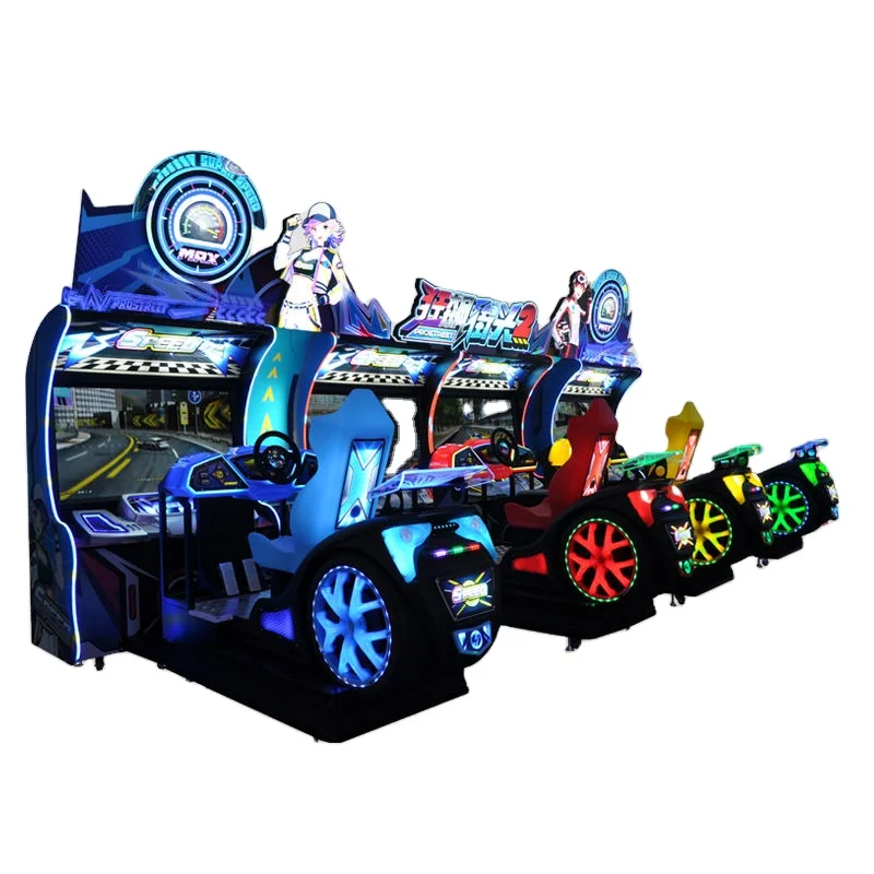 Game city four people racing competition coin-operated game machine real scene interactive racing simulator
