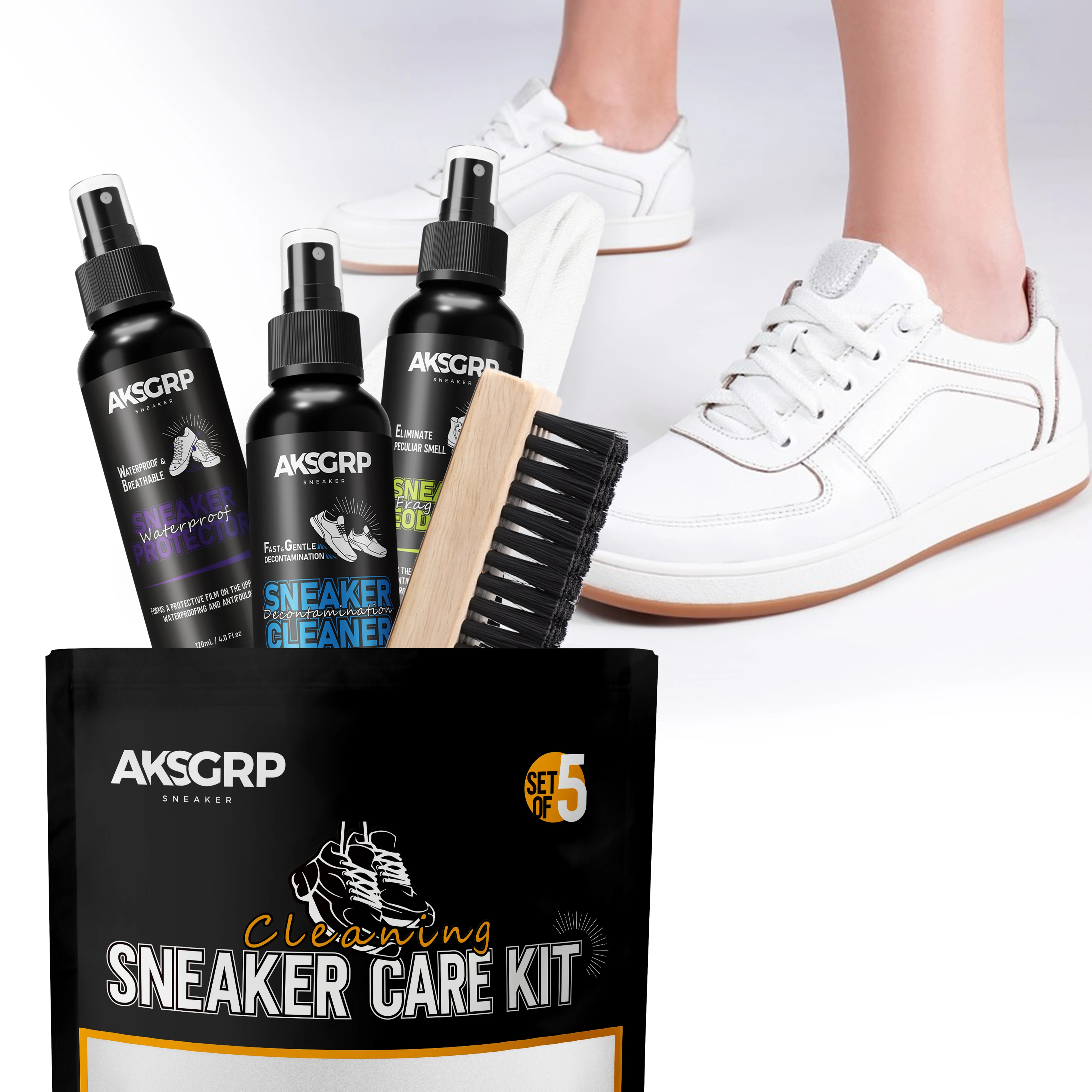 AKSGRP   Factory Wholesale Shoe Cleaner Set Shoe Care Kit Sneaker Shoe Cleaning Kit