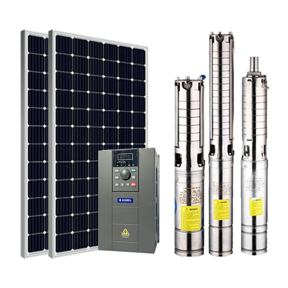 DC to AC High Head Submersible Solar Water Motor Pump Solar Deep Well Pump for Agriculture Irrigation