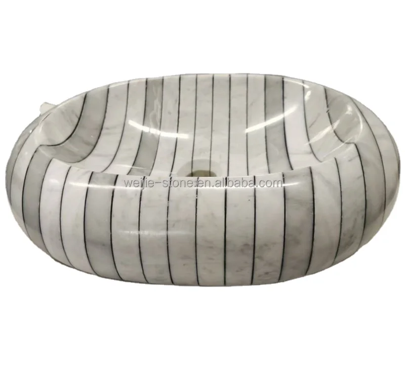 Luxury Marble Home Hotel Decoration Stone Sink Simple Stone Oval Shape Bathroom Hand Wash Basin