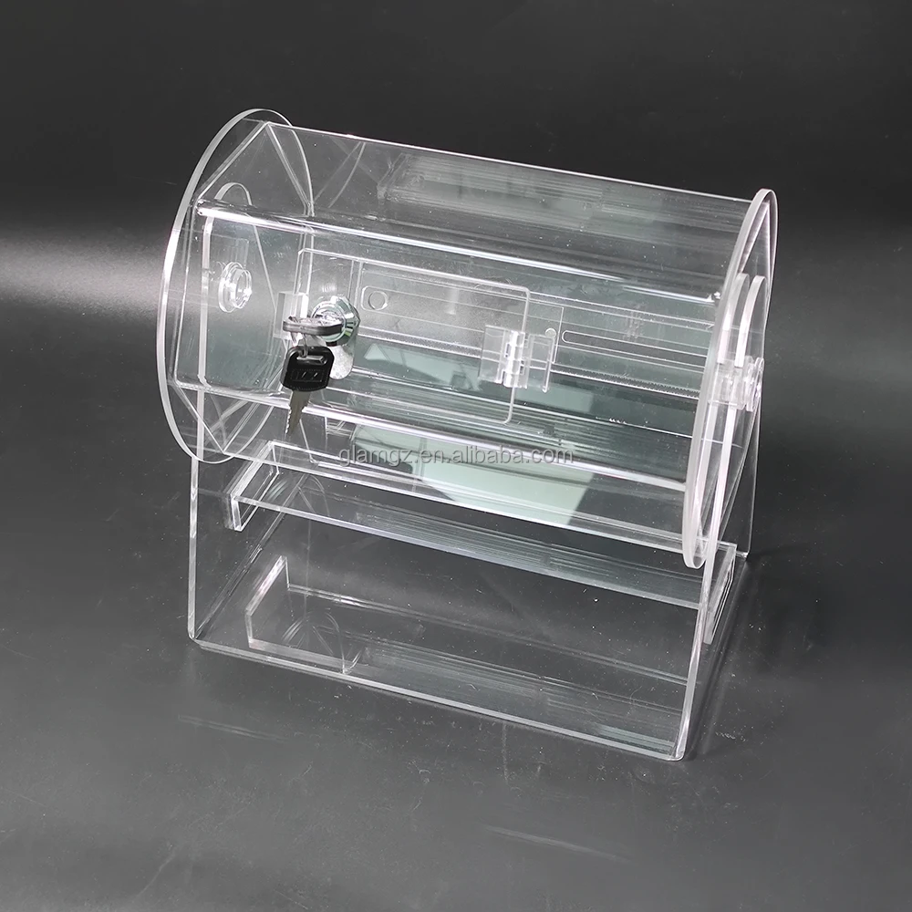 Custom Transparent Drum Spinner Cage Lottery Games Bingo Balls Raffle Ticket Acrylic Box
