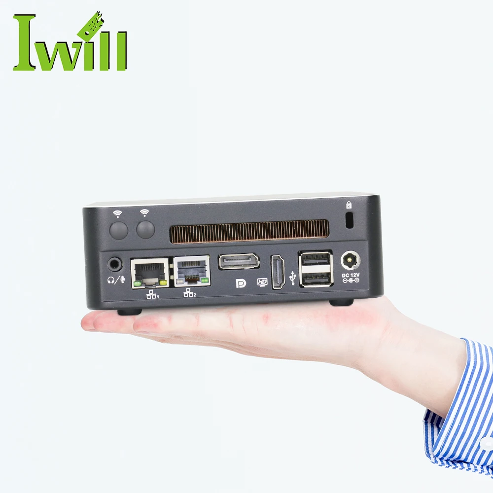 Self-branded 2 lan 8 gen core i7 win 10 Linux mini pc manufacturers with install linux server 4usb