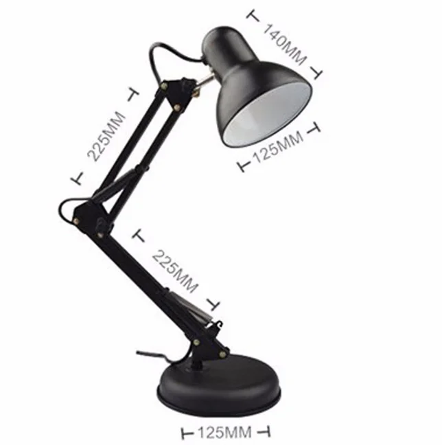 Table Lamp Super Quality LED Folding Metal Desk Lamp Clip on Light Clamp Long Arm Dimming Desk Table Lamp 3 Colors For Living Ro