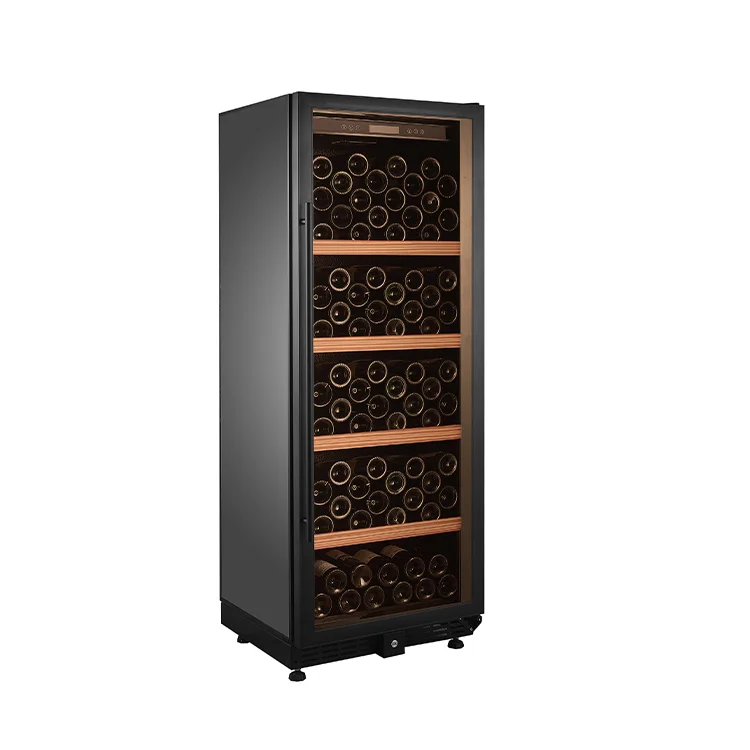 China wholesale 96 bottles single zone table top mini wine refrigerator Built in Wine Cooler Stainless Steel Wine Chiller