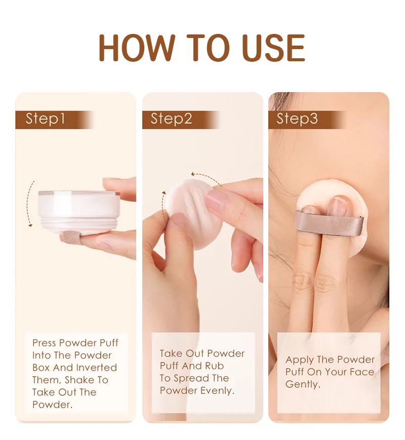 luxury loose makeup setting powder container pink shimmering glittery setting powder