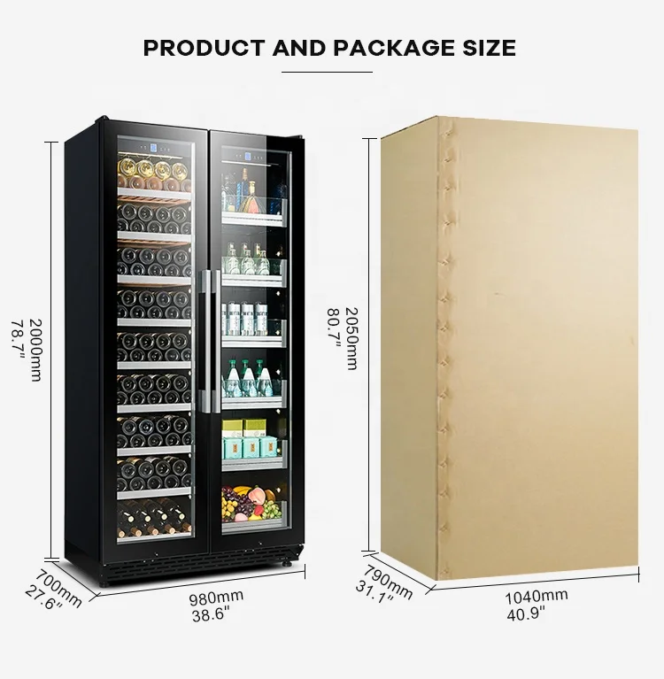 Factory Direct Customized Wine Cellar Cooling Compressor Display Cantinetta Vino Wine Fridge Built in