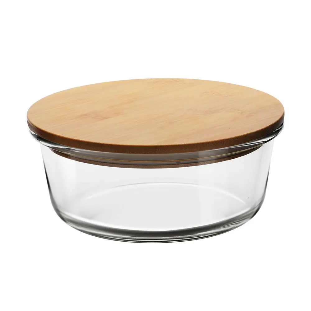 Пищевые Контейнеры, круглые, прямоугольные, квадратные, стеклянные контейнеры с бамбуковыми крышками