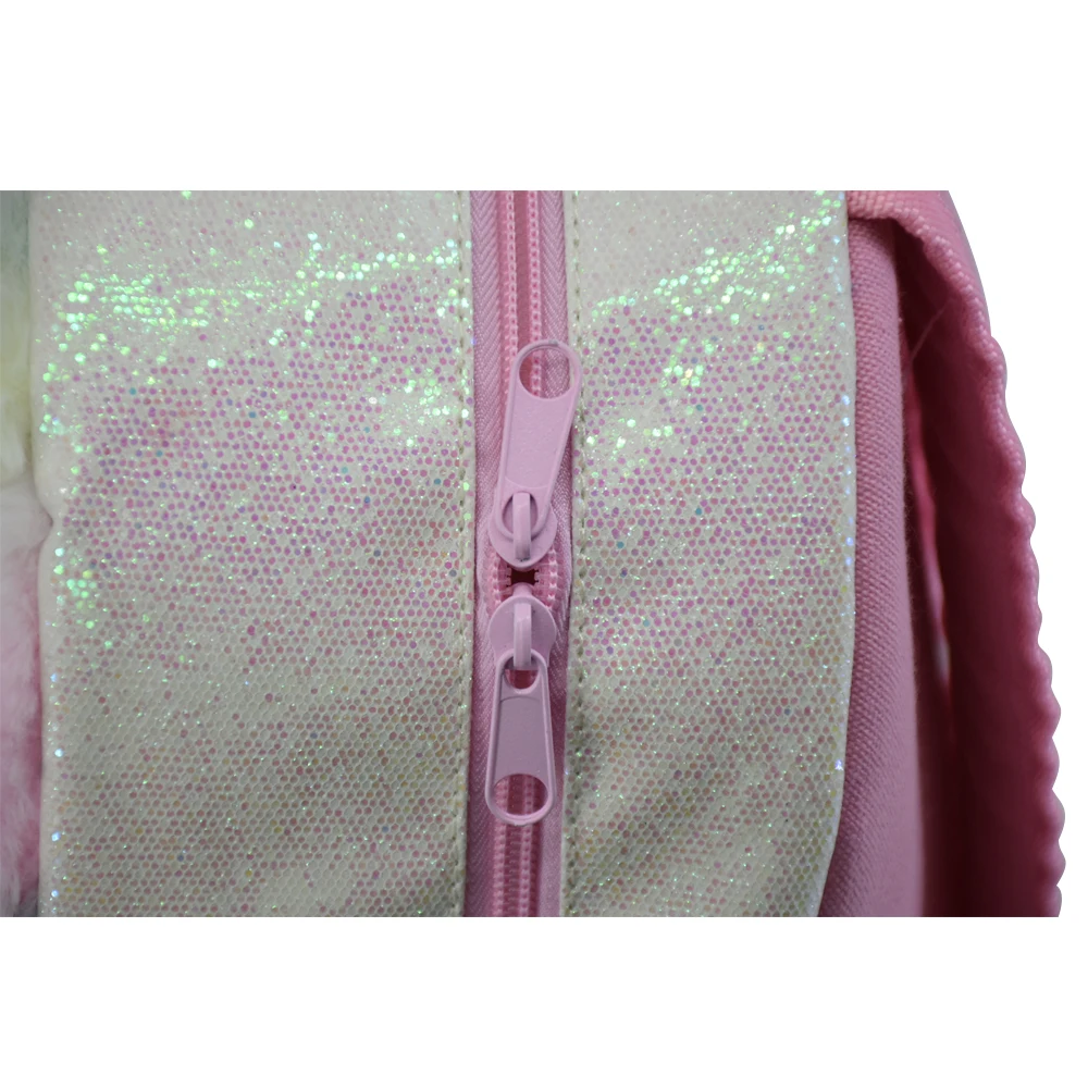 Fashion trendy custom plush  animal unicorn school bag  glitter  backpack for girls kids