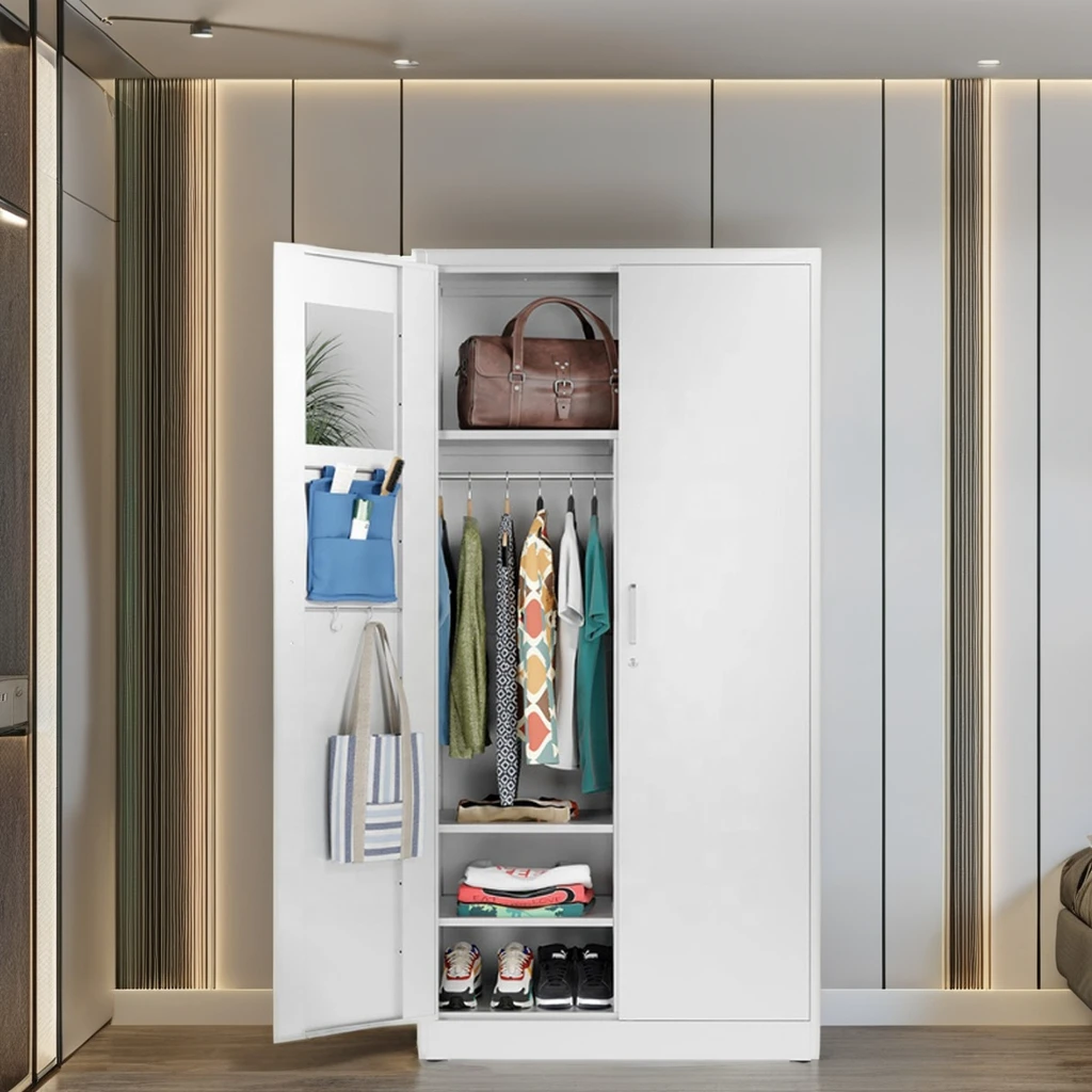 Office furniture cabinet 2 Door Clothing Steel Cupboards For Clothes Cabinet Locker Bedroom Wardrobe for Staff Adult Kids