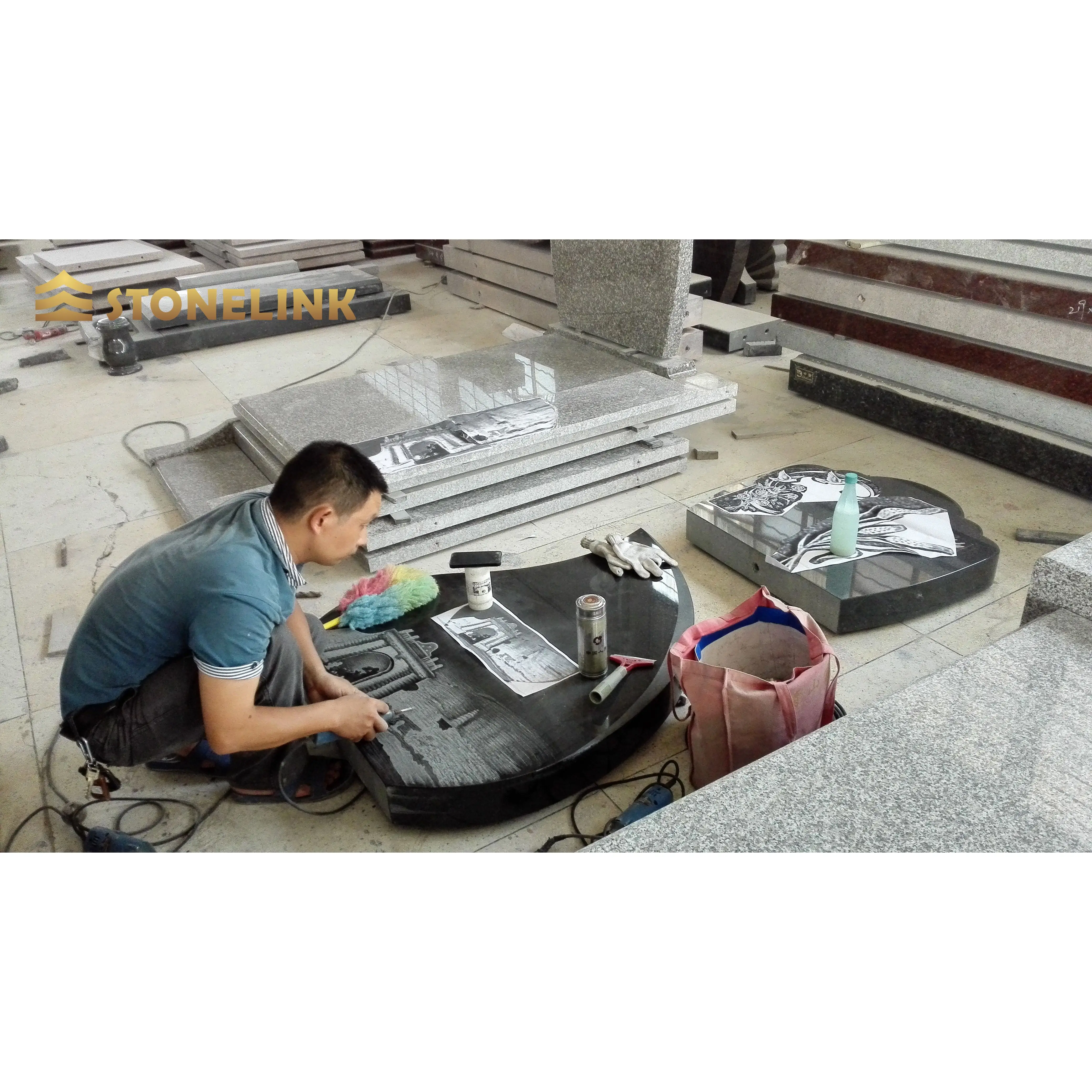 Stonelink Wholesale Popular Design European American Style Granite Tombstone And Monuments Stone Gravestone