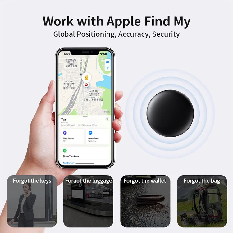 Hot Sale Portable Itag Anti Lost Smart Gps Dog Tracker Findmy Find Locator Ios Airtag Flat Replacement Bike Gps Locator