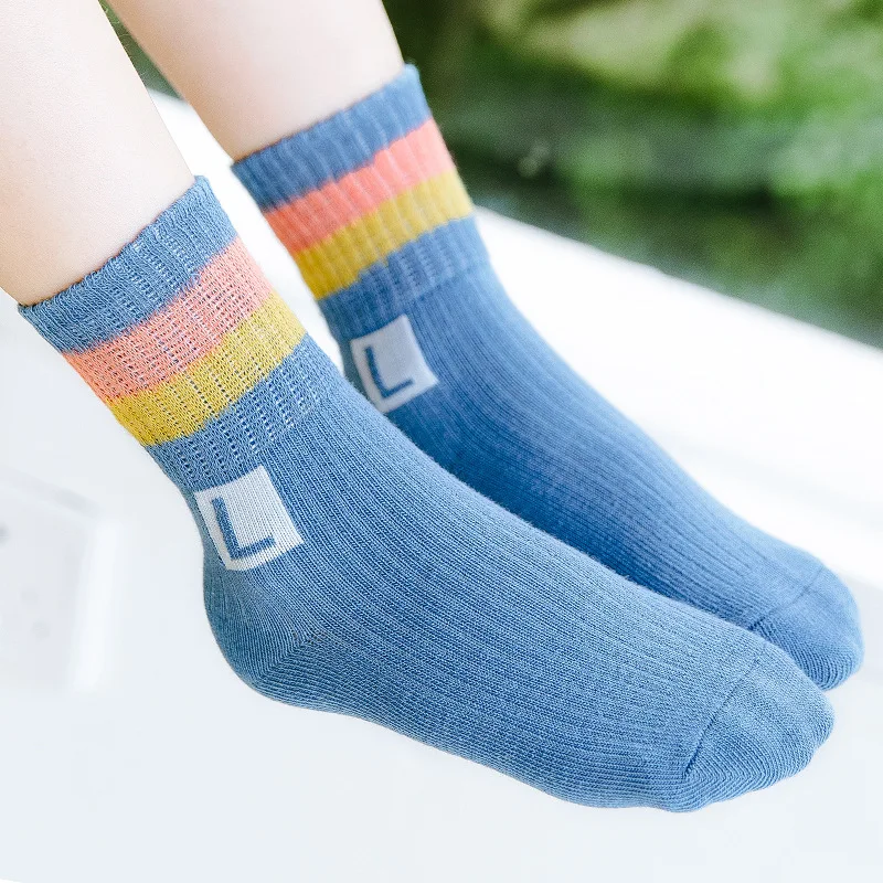 [5 pairs] Wholesale ready to ship kids socks baby boys cotton socks set teenager comfortable socks set ML089