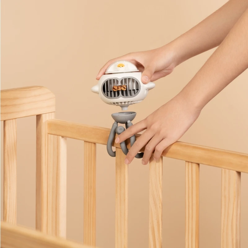 Baby Stroller Fan With Mosquito Repellent Auto Oscillating Flexible Octopus Tripod Mini Portable Clip USB Charging Stroller Fan