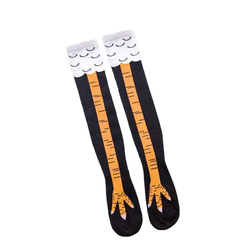 Custom design over knee novelty funny chicken feet sox Adult Chicken Legs Socks Chicken Knee Thigh High Socks Animal Paws Socks