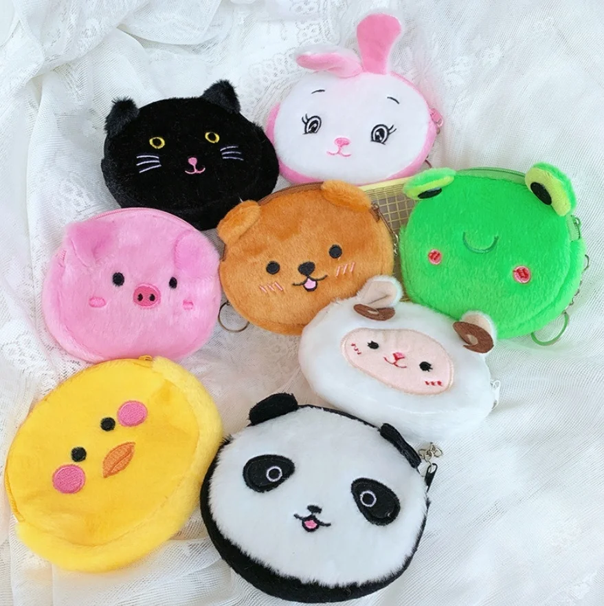 Мини-кошелек с плюшевой застежкой-молнией