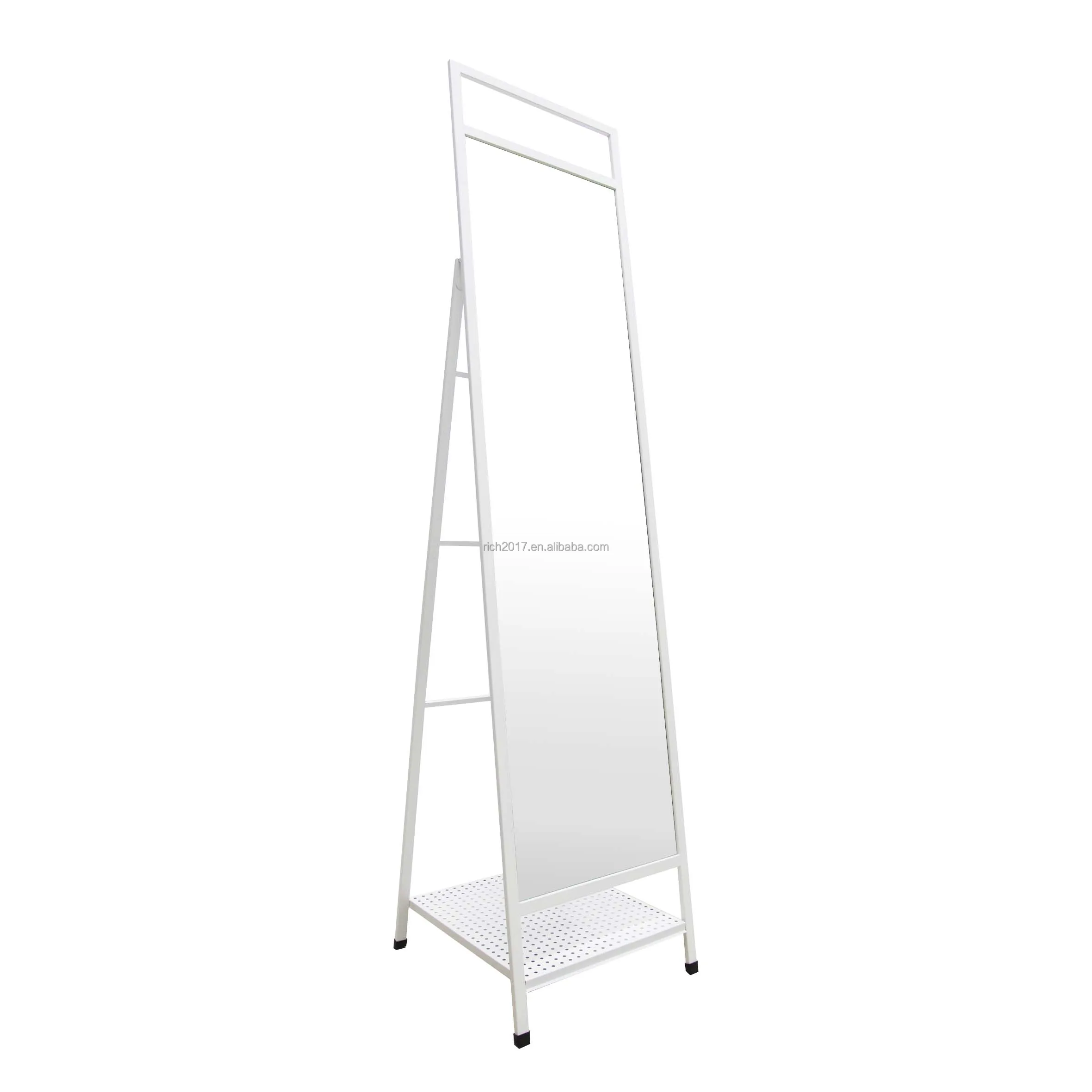Hot Selling Rectangle Framed Metal Standing  Black/White/Grey Floor Mirror for Dressing