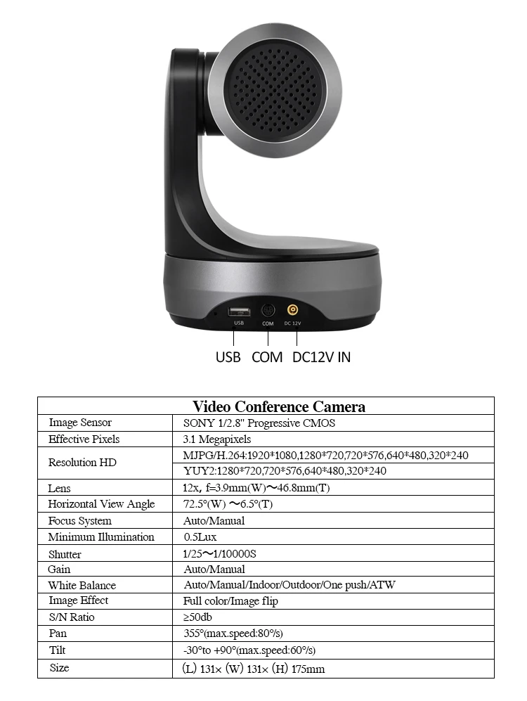 Система видеоконференции KATO-HD3500e с HD 1080P 12X зум камеры ptz камера для офиса видео конференц-связи со спикерфоном и
