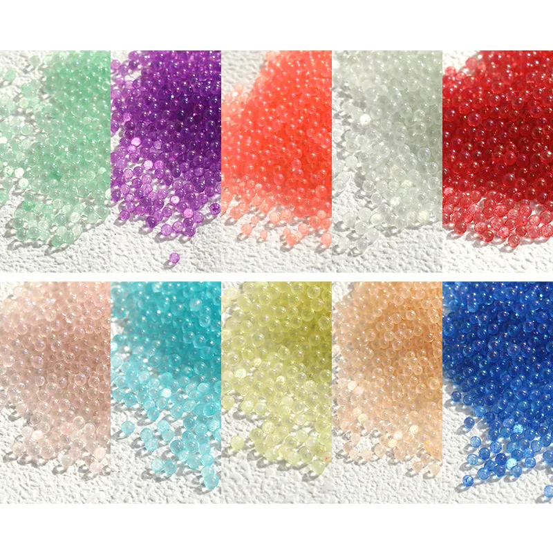 Lan Guang Wholesale 2.5mm 3.5mm Luminous Glass Bubble Beads DIY Nail Accessories Phone Case Decorative Accessories