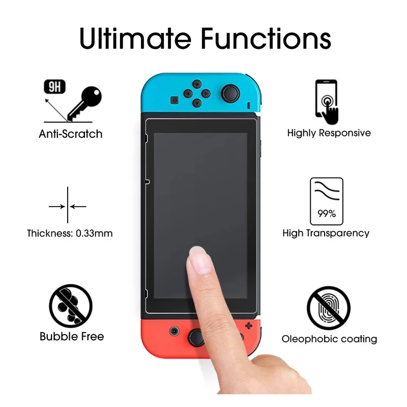 2-Pack Amazon Hot Sell 0.33mm 2.5D Switch Oled Tempered Glass Screen Protector For Nintendo Switch Oled