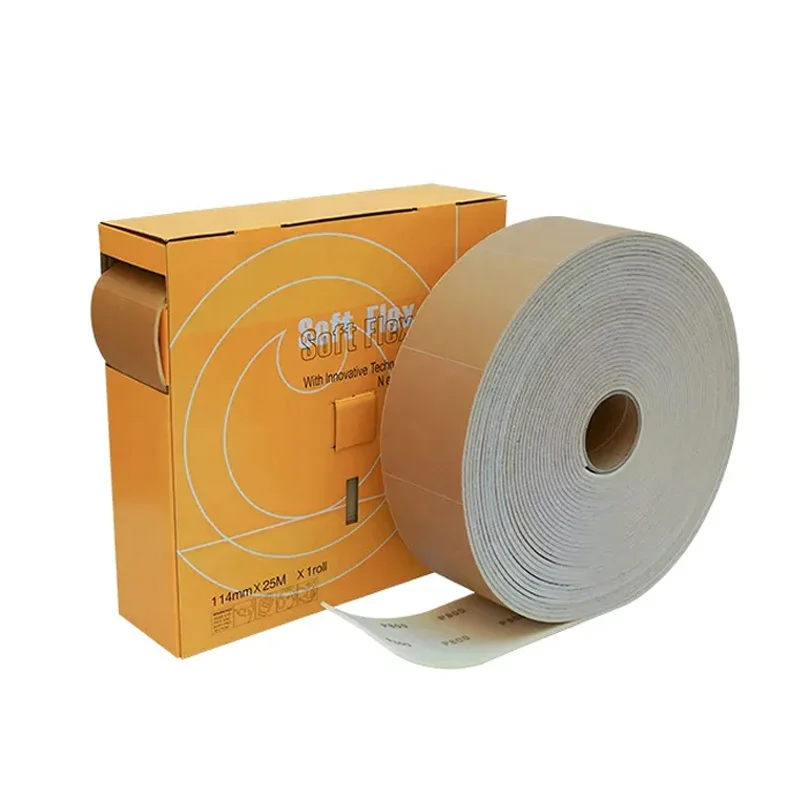 Zhanye wholesale 114mm x 25m soft flex abrasive sand paper roll sandpaper jumbo rolls for primed or lacquered surfaces