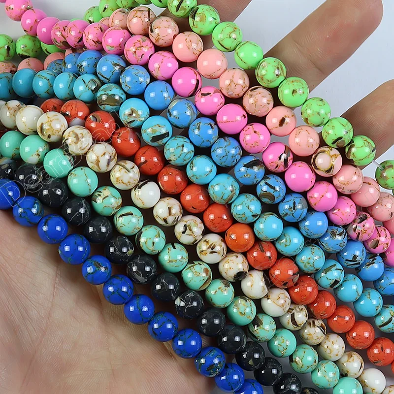 Wholesale Cheap Turquoise Magnesite Shell Bead for Jewelry Making Supplies 4mm 6mm 8mm 10mm 12mm, 38CM 15INCH